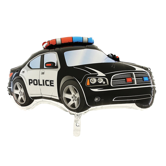 28" Shape Folienballon Lose - Polizeiauto Schwarz | HFE