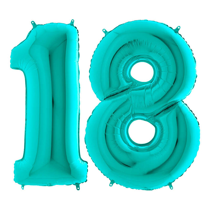 Riesenzahl Folienballon 40"/102cm | Tiffany-Türkis #18