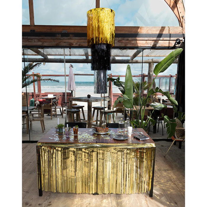 "PartyTime" Kronleuchter Metallic 110 cm | Gold Schwarz