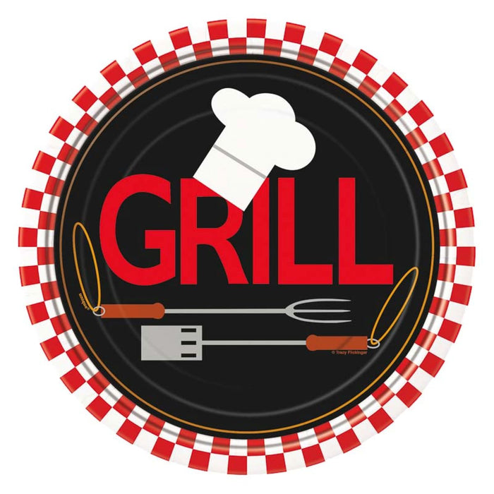 Pappteller "BBQ Backyard" | Ø18cm/8Stk.