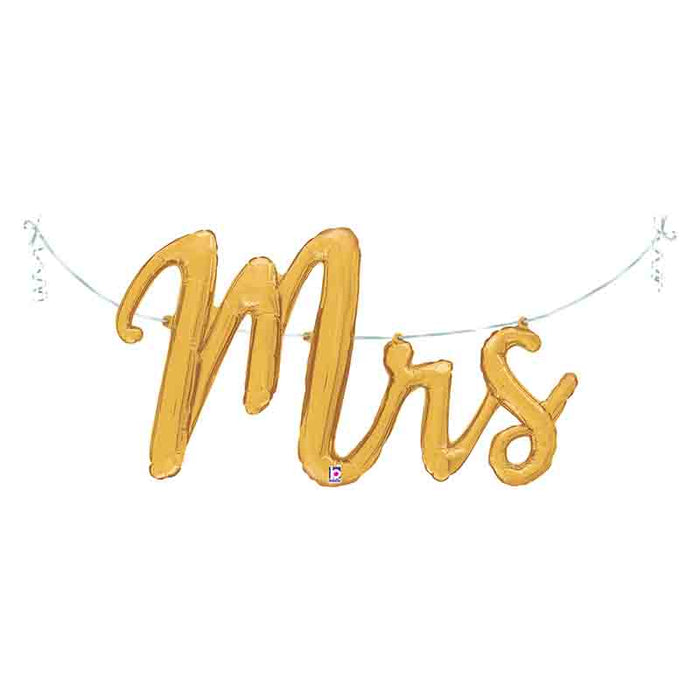 ABC14 Ballongirlande "Mrs." 112cm | Gold