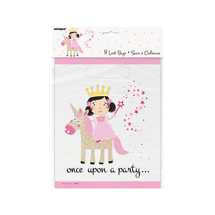 Geschenktüte PVC Prinzessin & Einhorn 8St.