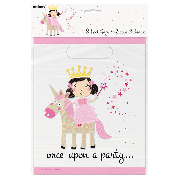 Geschenktüte PVC Prinzessin & Einhorn 8St.