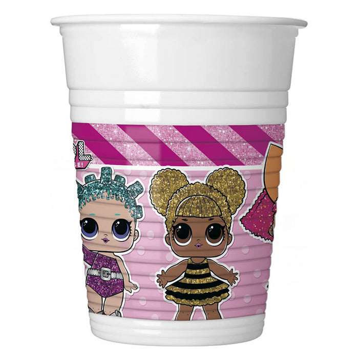 Plastikbecher LOL Glitterati 200ml/8Stk.