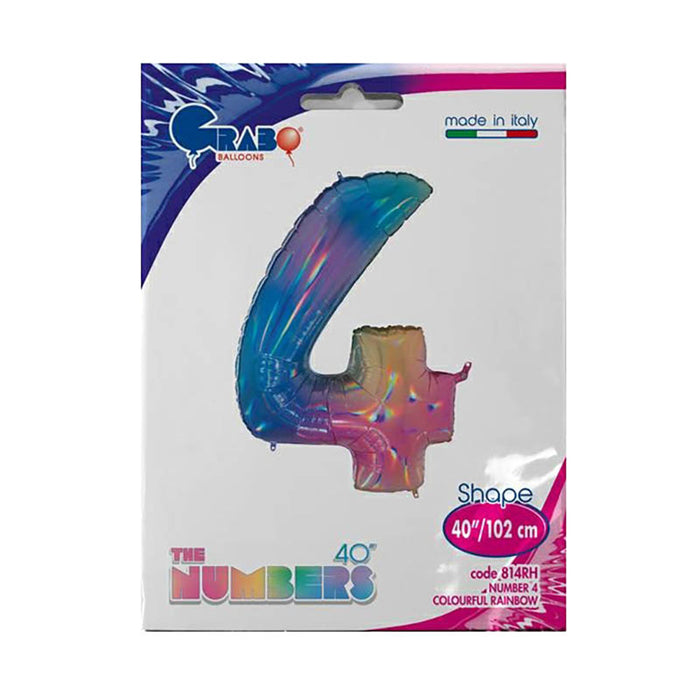 Riesenzahl Folienballon 40"/102cm | Regenbogen #4