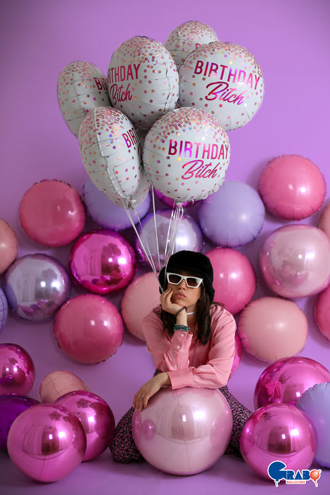 ABC18 Folienballon "Birthday Bitch" | Ø 46 cm