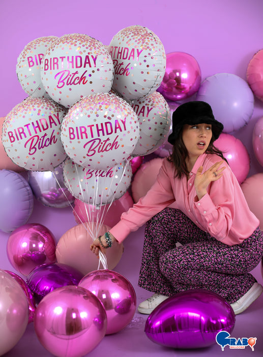 ABC18 Folienballon "Birthday Bitch" | Ø 46 cm