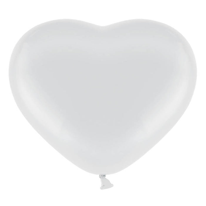 6 Herz Luftballons Ø 28cm | Weiß