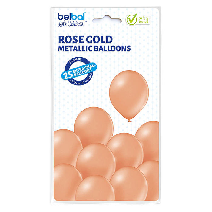 25 Stk. Luftballon Uni Metallic Ø 12cm | Rosegold