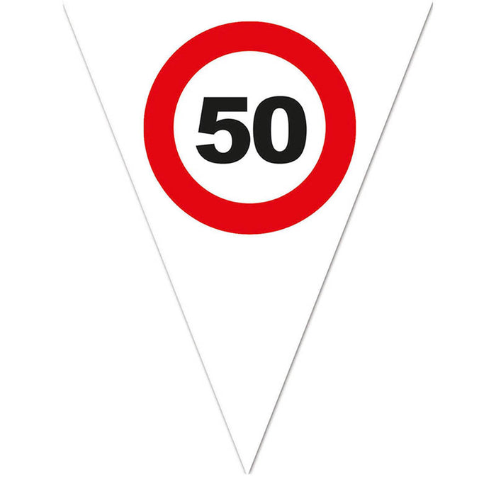 Wimpelkette PE Verkehrsschild #50 | ca. 5 m