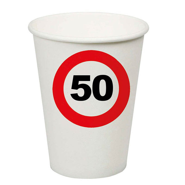 Pappbecher Verkehrsschild 50 250ml/8Stk.