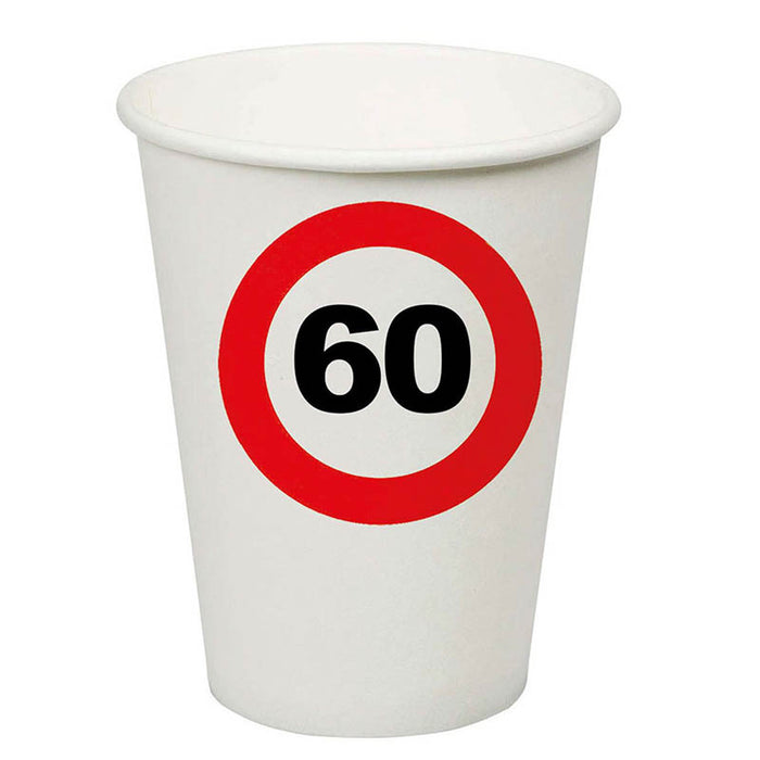 Pappbecher Verkehrsschild 60 250ml/8Stk.