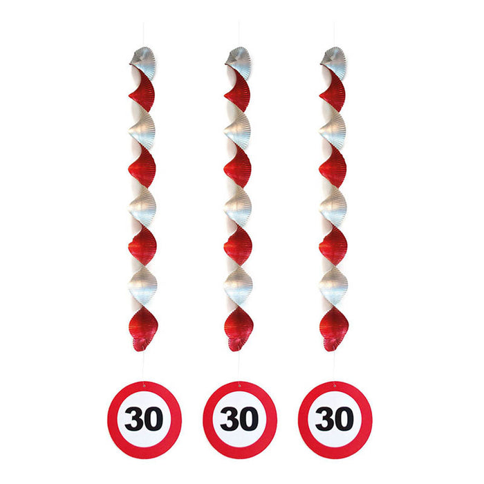 Hängedeko Verkehrsschild 30 3Stk.