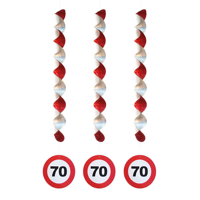 Hängedeko Verkehrsschild 70 3Stk.