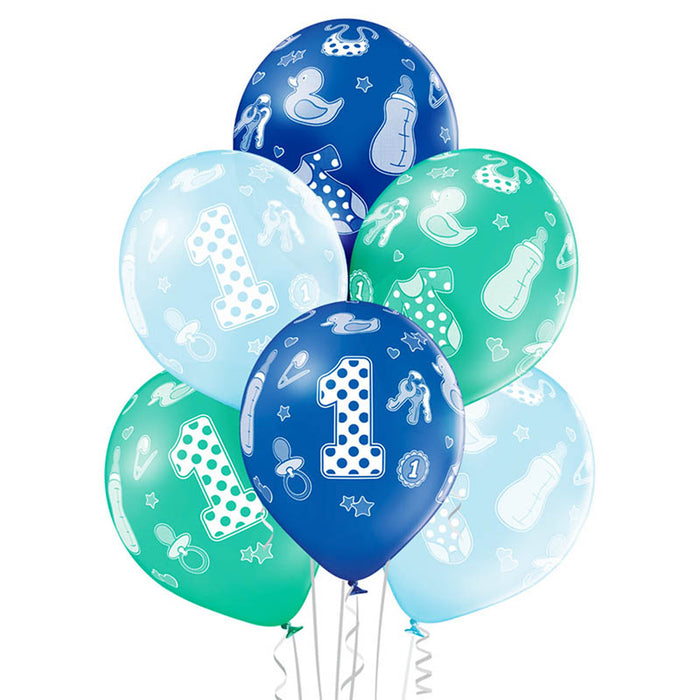 Luftballon Ø30cm "1st Birthday Boy"| 6 Stk.