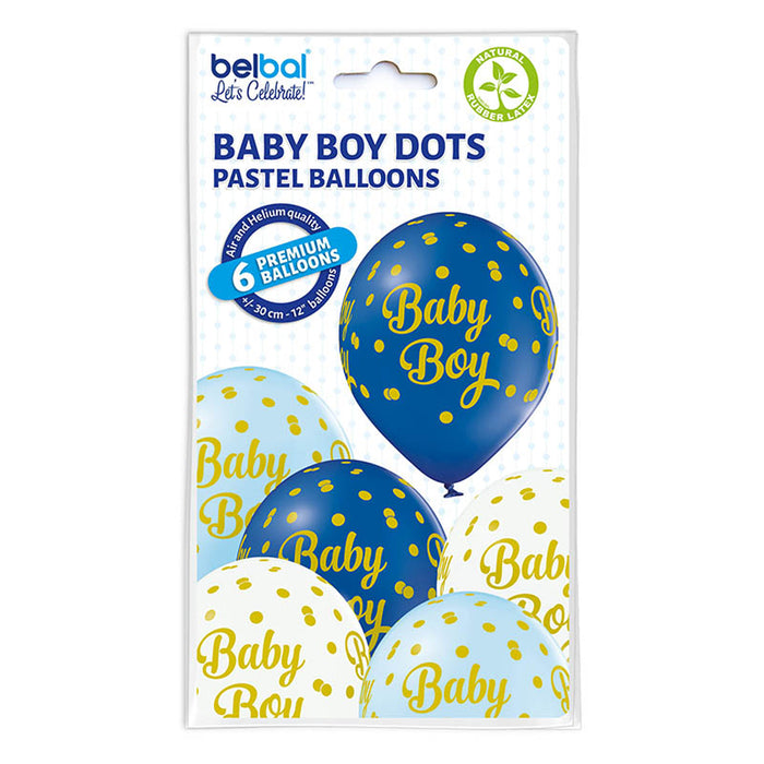 Luftballon Ø30cm "Baby Boy"| 6 Stück Babyparty Dekoration für Jungs