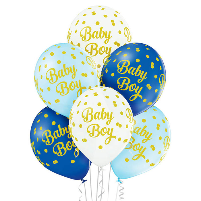 Luftballon Ø30cm "Baby Boy"| 6 Stück Babyparty Dekoration für Jungs