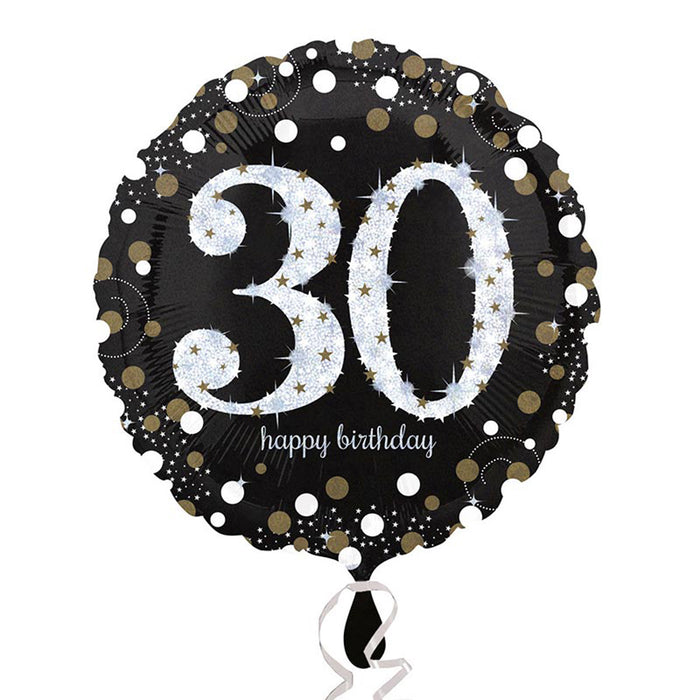 ABC18 Folienballon "Sparkling Gold" | Ø43cm #30