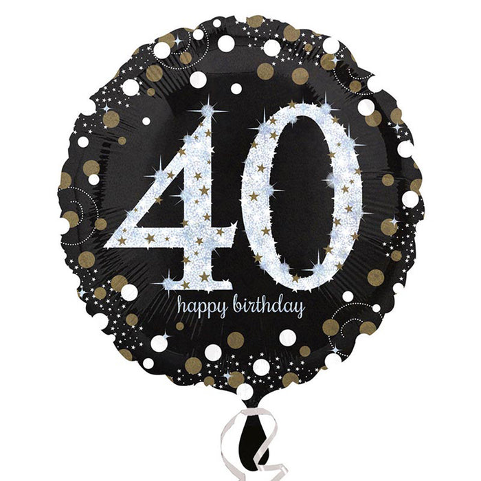 ABC18 Folienballon "Sparkling Gold" | Ø43cm #40