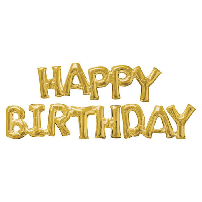 Ballongirlande "HAPPY BIRTHDAY" 190x25cm | Gold