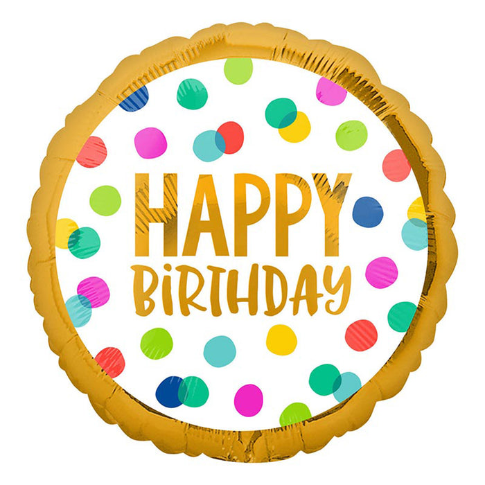ABC18 Happy Birthday Gold Dots