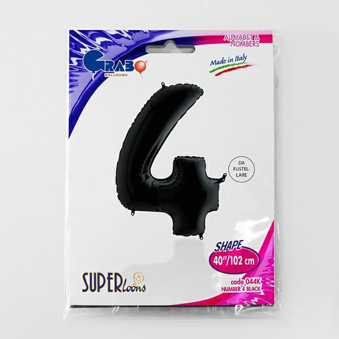 Riesenzahl Folienballon 40"/102cm | Schwarz #4