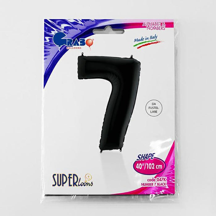 Riesenzahl Folienballon 40"/102cm | Schwarz #7