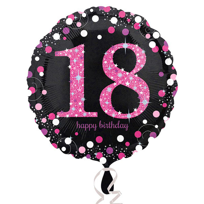 ABC18 Folienballon "Sparkling Pink" | Ø43cm #18
