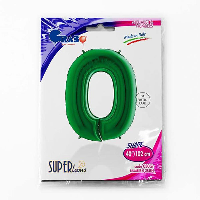 Riesenzahl Folienballon 40"/102cm | Grün #0