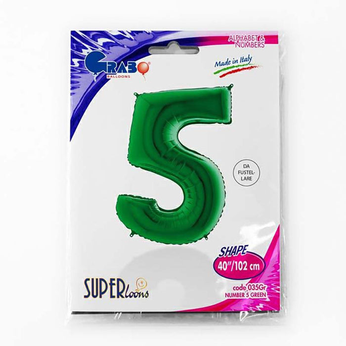 Riesenzahl Folienballon 40"/102cm | Grün #5