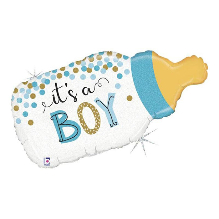 Shape Folienballon "It's a Boy" Flasche | 84 cm