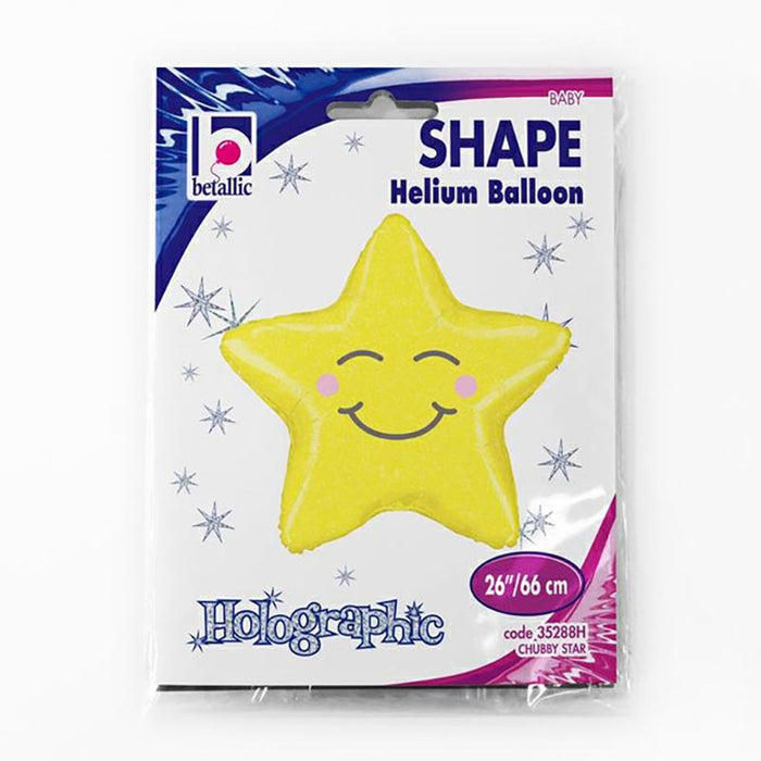 Shape Folienballon "Stern lächelnd" | 66 cm