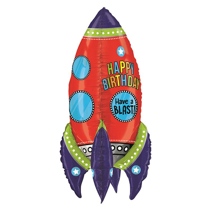 Shape Folienballon "Happy Birthday" Rakete