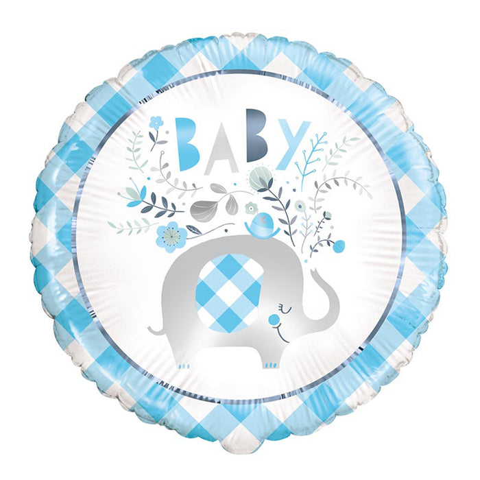 ABC18 Baby Elefant Floral Blau