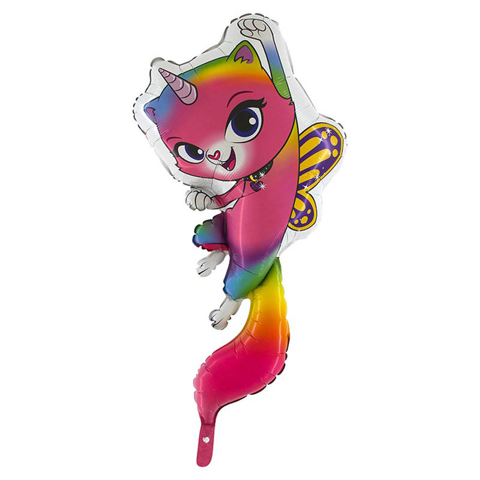 Folienballon Lose - Rainbow Butterfly Unicorn Kitty 102cm - HF2