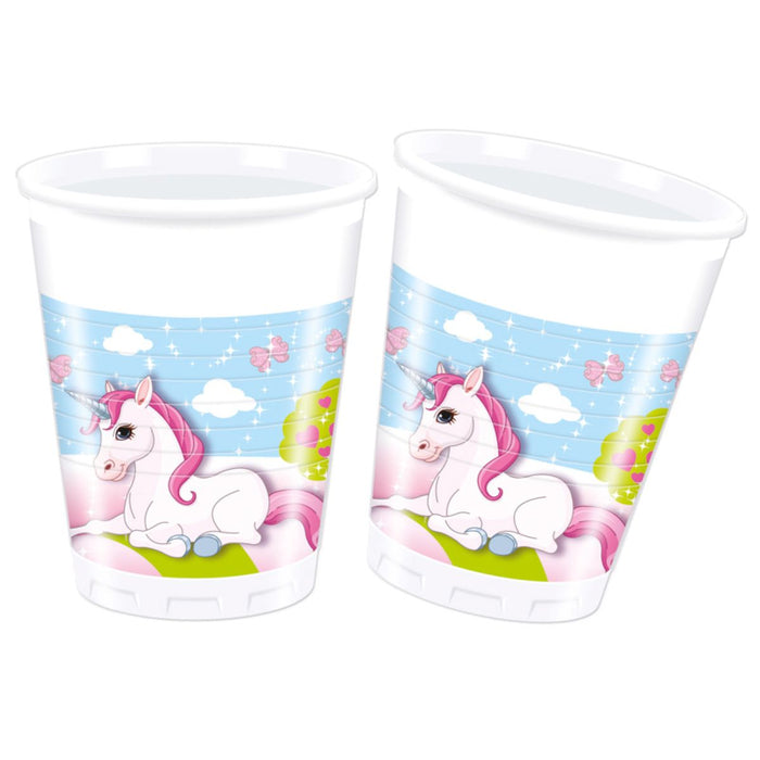 Plastikbecher Einhorn 8Stk./200ml Neu