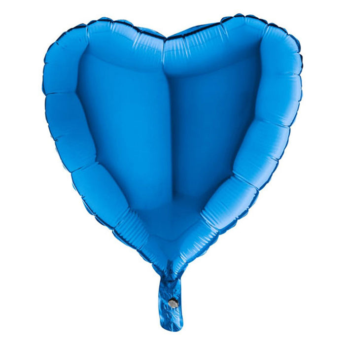 ABC18 Herz Folienballon Uni | Ø 46 cm Blau