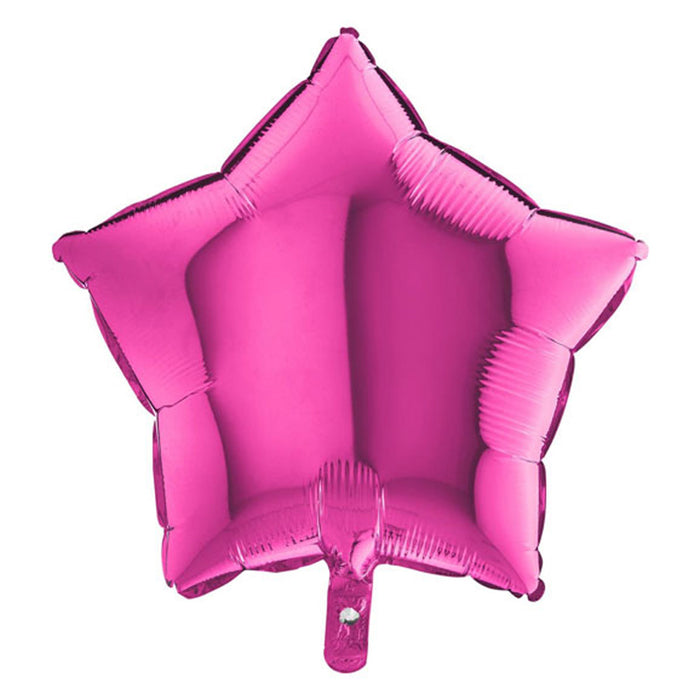 ABC18 Stern Folienballon Uni | Ø 46 cm Magenta / Pink