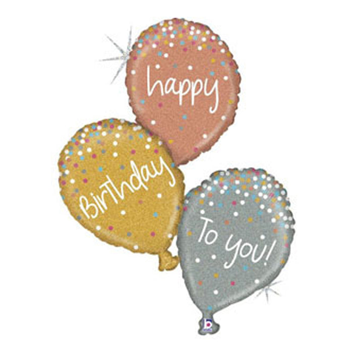 Shape Folienballon "Rose Gold B-day" | 102 cm