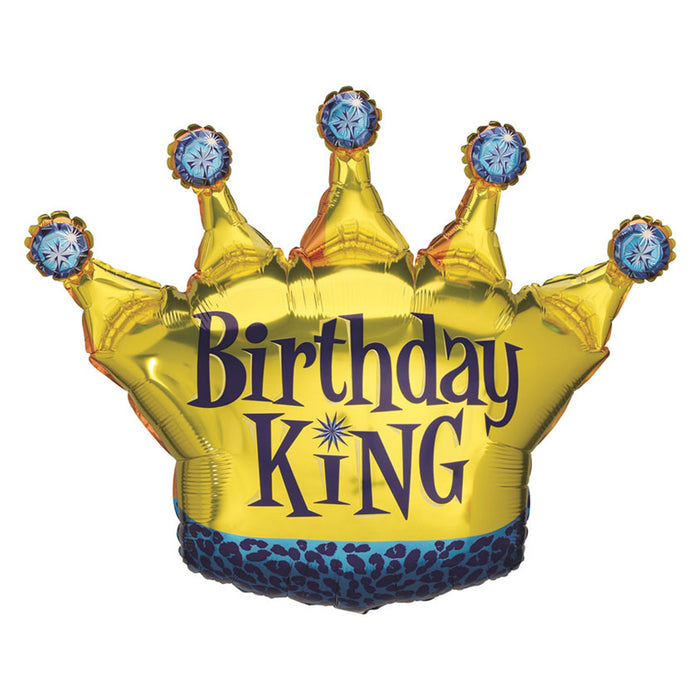 Shape Folienballon "Birthday King" Krone | 91 cm