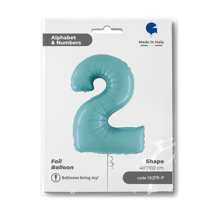 Riesenzahl Folienballon 40"/102cm | Pastel Blue #2