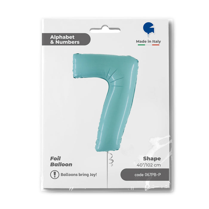 Riesenzahl Folienballon 40"/102cm | Pastel Blue #7