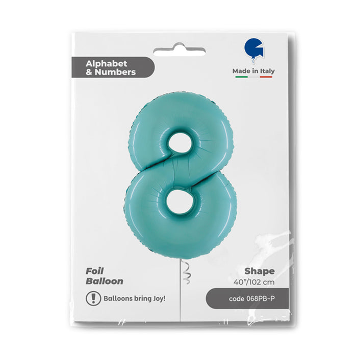 Riesenzahl Folienballon 40"/102cm | Pastel Blue #8
