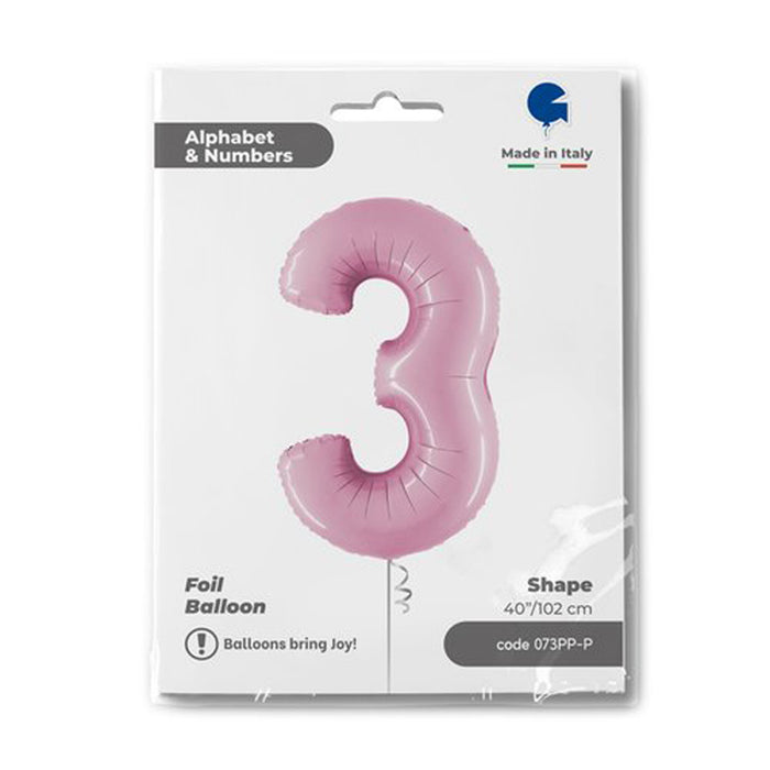 Riesenzahl Folienballon 40"/102cm | Pastel Pink #3