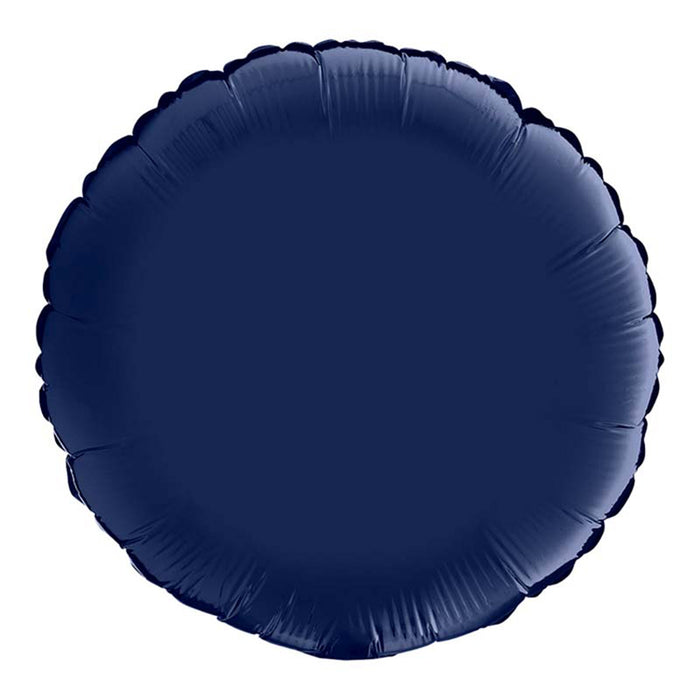 Folienballon Lose - Uni Rund ø 46 cm | Blue Navy Satin