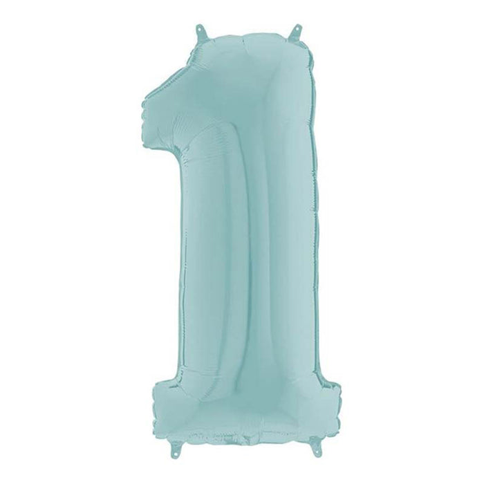 Riesenzahl Folienballon 26"/66cm | Pastel Blue #1