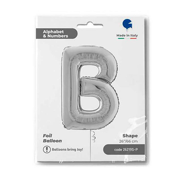Riesenbuchstabe Folienballon 26"/66cm | Silber #B