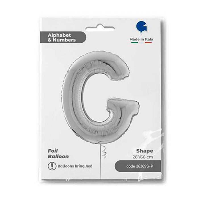 Riesenbuchstabe Folienballon 26"/66cm | Silber #G