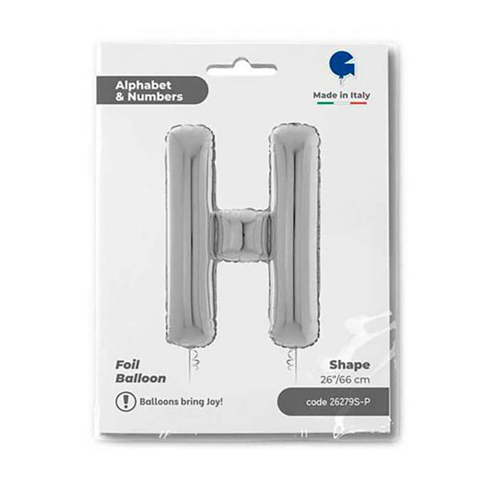 Riesenbuchstabe Folienballon 26"/66cm | Silber #H