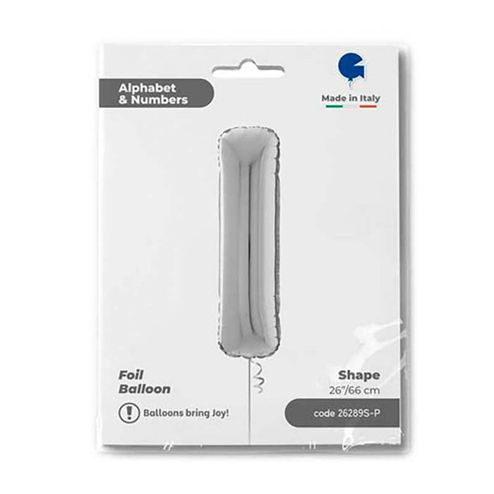 Riesenbuchstabe Folienballon 26"/66cm | Silber #I